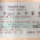 東北新幹線自由席回数券 東京－宇都宮 3/31まで有効