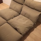 【廃盤】【美品】無印良品／ハイバックリクライニングソファ／1シーター／オットマンセット／2セット
