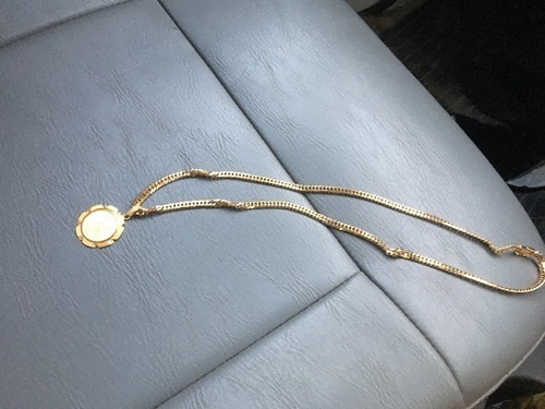 中古品】K18 ハートトップ付ベネチアン 38.5・42.5cm［33］ 冷凍庫 