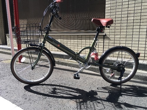 (ほぼ未使用)サスペンション\u00266段ギア付き折りたたみ自転車