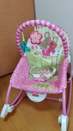 取引完了 中古美品 フィッシャープライス社バウンサー インファント トドラーロッカー ピンク X7567 付属品 取扱説明書付き とも 東岸和田のベビー用品 ベビーラック ベビーチェア の中古あげます 譲ります ジモティーで不用品の処分