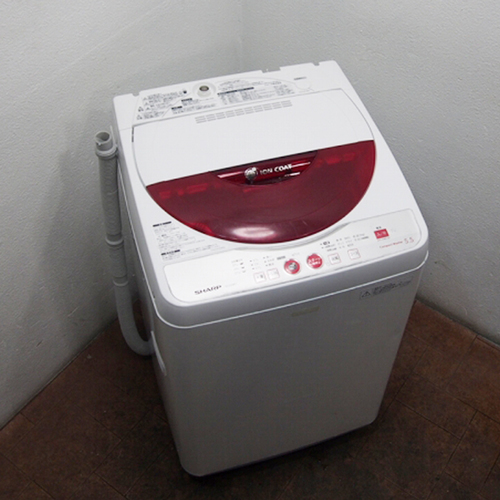 おすすめ品 省水量タイプ レッドカラー 洗濯機　5.5kg AS79