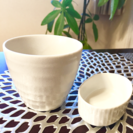 白い陶器 カップ&ミニ浅皿
