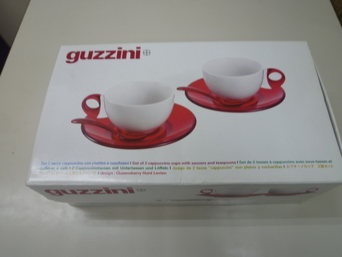 J019 Guzzini ﾌﾞﾚｯｸﾌｧｰｽﾄｶｯﾌﾟ2客ｾｯﾄ ﾊﾞｲｵﾚｯﾄ(未使用)