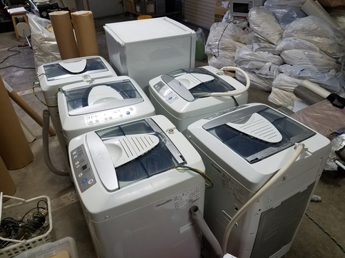 ハイアール全自動洗濯機５台　冷蔵庫１台　2008年製