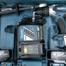 makita/マキタ 充電式震動ドライバドリル HP458DRFX 青 18V 中古品（Y）