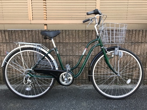 【販売済】 【385】【点検整備済】軽快車　26インチ　シマノ製外装6段ギヤ　ダイナモライト【8500円】
