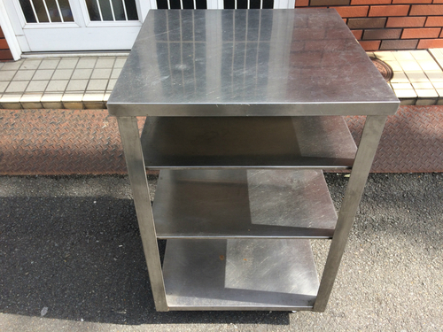 ステンレス 作業台 550X550X850 キャスター 棚付き 店舗 厨房