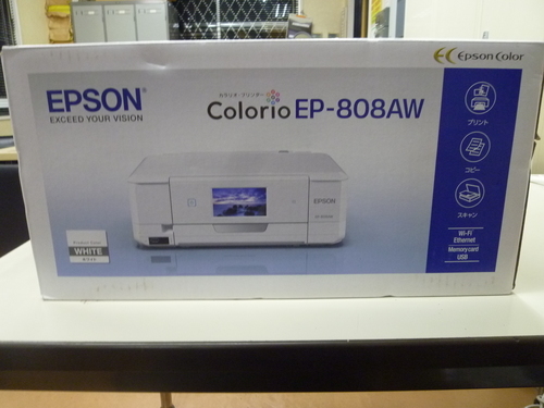 J031 EPSON ﾌﾟﾘﾝﾀｰｲﾝｸｼﾞｪｯﾄ複合機 ｶﾗﾘｵ EP-808AW ﾎﾜｲﾄ(未使用品)