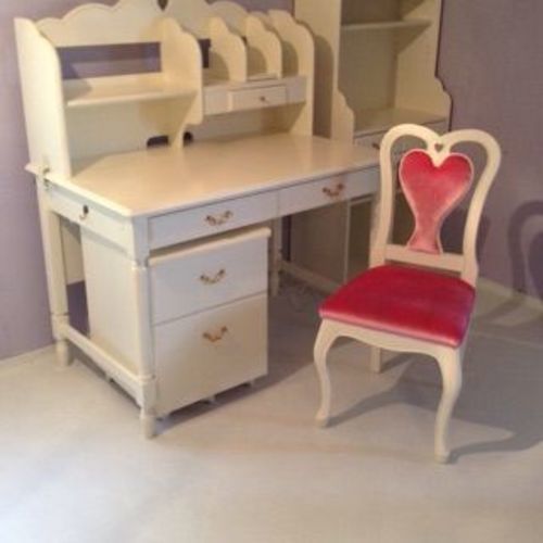 子供部屋セット　勉強机　ベッド　本棚　白プリンセス家具　日本製