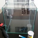 オールガラス水槽30ｃｍ　LEDライト・ヒーター・外掛けフィルター