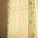カーテン（グリーン）&レースカーテン（サイズ丈180×幅100）