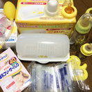 【中古】哺乳瓶・搾乳機・消毒器セット