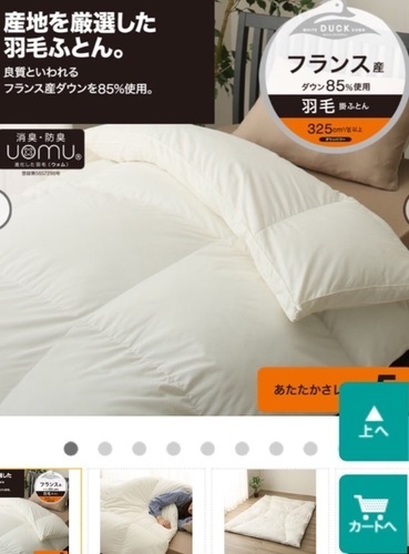 《送料込み》新品だと2万円 ニトリ洗える消臭羽毛布団 フランス産ダックダウン85%使用