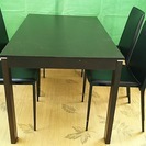 ◆4人掛け　テーブル＆レザー風椅子セット　高さ710mm 幅75...
