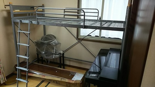 ◆【中古 】 極太ロフトパイプベッド　頑丈タイプ 耐荷重１００kg ◆