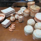 未使用陶器食器多数　松竹梅模様のセット品