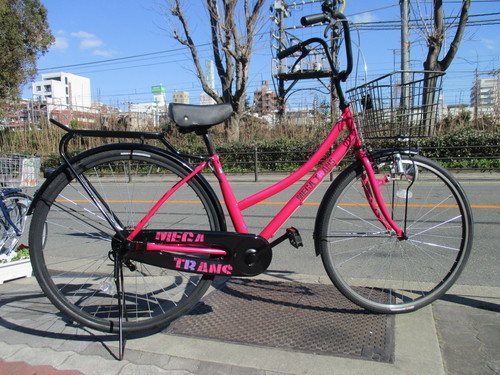 ♪ジモティー特価♪２７インチアップハンドル　可愛いピンクのフレームカラー　特選リサイクル自転車　大阪市淀川区　サイクルキッズ