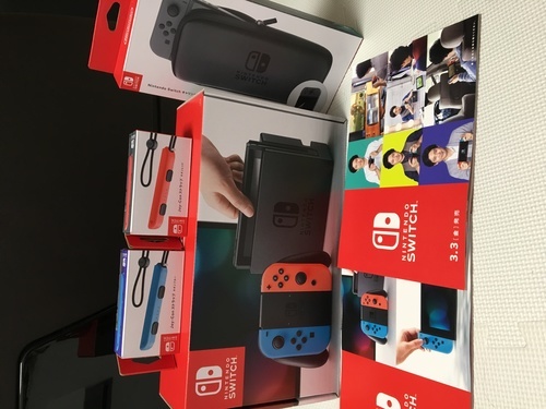 ニンテンドースイッチ 本体セット 1つ、キャリングケース1つ、ジョイコンストラップ2つ、カタログ2冊