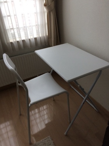 ニトリ 折りたたみデスク イスセット マハロ 札幌のテーブル その他 の中古あげます 譲ります ジモティーで不用品の処分