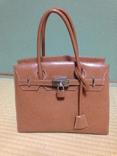 美品 濱野 ハマノ  レザー バッグ   バーキンタイプ