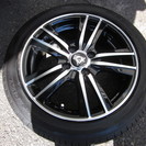 美品　軽自動車用　人気ブラックポリッシュ　　超バリ山タイヤ付４本タント　ムーヴ　ＮＢＯＸ　