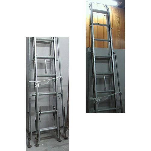 2連はしご　高所作業 梯子　フジステージ　FS-845　伸縮式の脚部　多少の斜面でも作業 2段ハシゴ 　伸縮形はしご　アルミ伸縮梯子