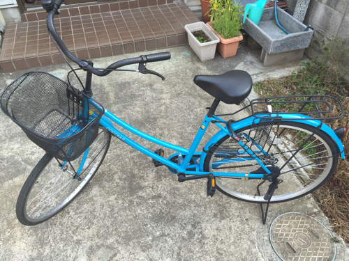 青い自転車(2016.9月に購入)