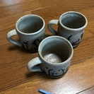 陶器製マグカップ3つ