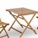 テーブル＆椅子２脚セット（折りたたみ式、木製、野外使用可能、パラ...