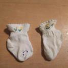    新生児用靴下   お花の刺繍付き