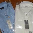 長袖ワイシャツ×2着●白とブルー●39－80