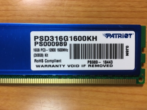 デスクトップメモリDDR3-1600 16G(8Gx2)