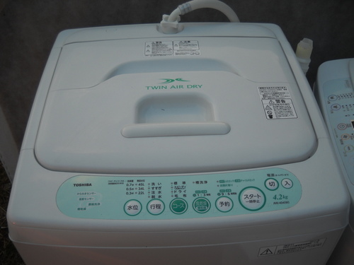 東芝　全自動洗濯機　4，2キロ　AW-404(W)