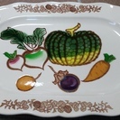 ※値下げ【未使用】陶器：野菜柄の大皿プレート