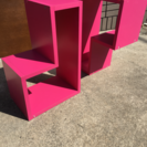 【商談中】L字型 ピンク 物置 飾り棚