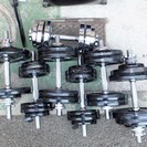 ☆	ファイティングロード&山善 FIGHTINGROAD&YAMAZEN バーベル&ダンベル&エアロベンチセット 123kg◆ジム代も浮いて自宅でトレーニング