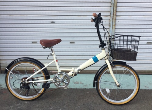 美車 可愛い 折りたたみ自転車 シマノ6段変速 カゴ付き ウィナーズ 妙興寺の折りたたみ自転車の中古あげます 譲ります ジモティーで不用品の処分