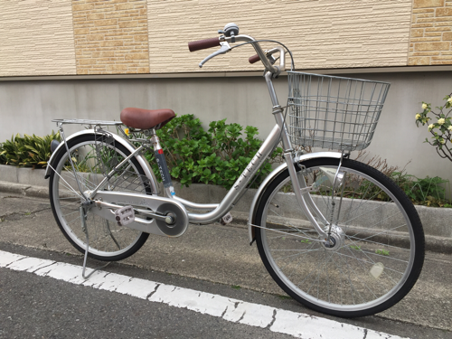 24インチ シティーサイクル シルバー