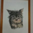 一点物、パステルで描いたイヌの絵です