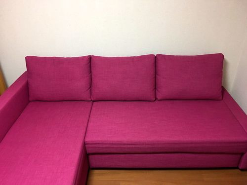 （取引中）IKEA イケアで購入 ソファベッド 収納付き カウチタイプ サーモンピンク 引取のみ