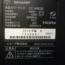 J060　液晶LEDTV24ｲﾝﾁSHARP2016年製 LC-24K30-B