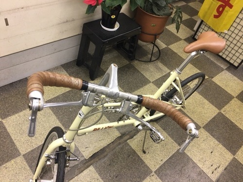 [3946]BILLION ビリオン SG-Mx ミニベロ 小径車 20×1 1/8インチ 2×9段変速 クイックレリーズ クロモリ 実測約10kg アイボリー