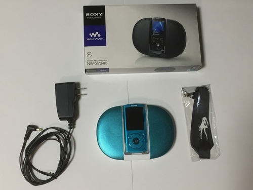 初音ミク ウォークマン SONY NW-S764K ブルー スピーカー付き + 初音ミクネックストラップ