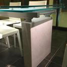 展示品 高級ガラステーブルとCattelan Italiaチェアー6脚 (15447/15439)