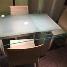 展示品 高級ガラステーブルとCattelan Italiaチェアー6脚 (15447/15439)