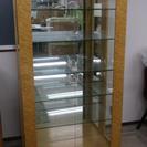 展示品 IDC大塚家具 バーズアイメープル スプレンダーシリーズ 最高級 飾り棚 照明付き ガラス棚/コレクションボード/収納棚 (15442) 