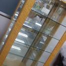 展示品 IDC大塚家具 バーズアイメープル スプレンダーシリーズ 最高級 飾り棚 照明付き ガラス棚/コレクションボード/収納棚 (15442) 