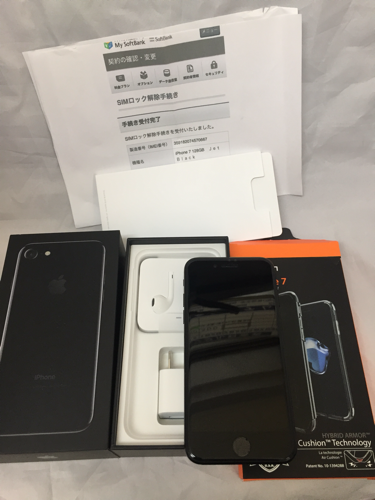 ソフトバンク シムフリー済 iPhone7 128gb ブラック 判定○ neuroid