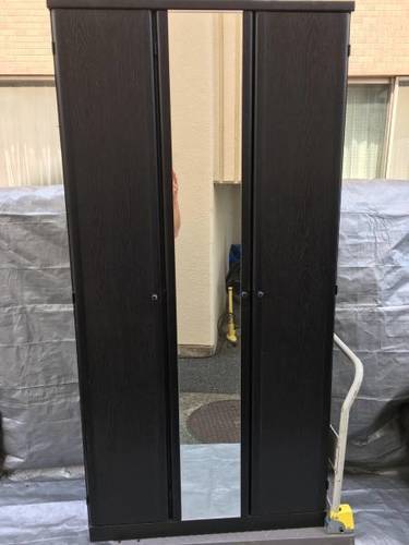 ミラー 姿見付き クローゼット ロッカータンス 衣類収納タンス